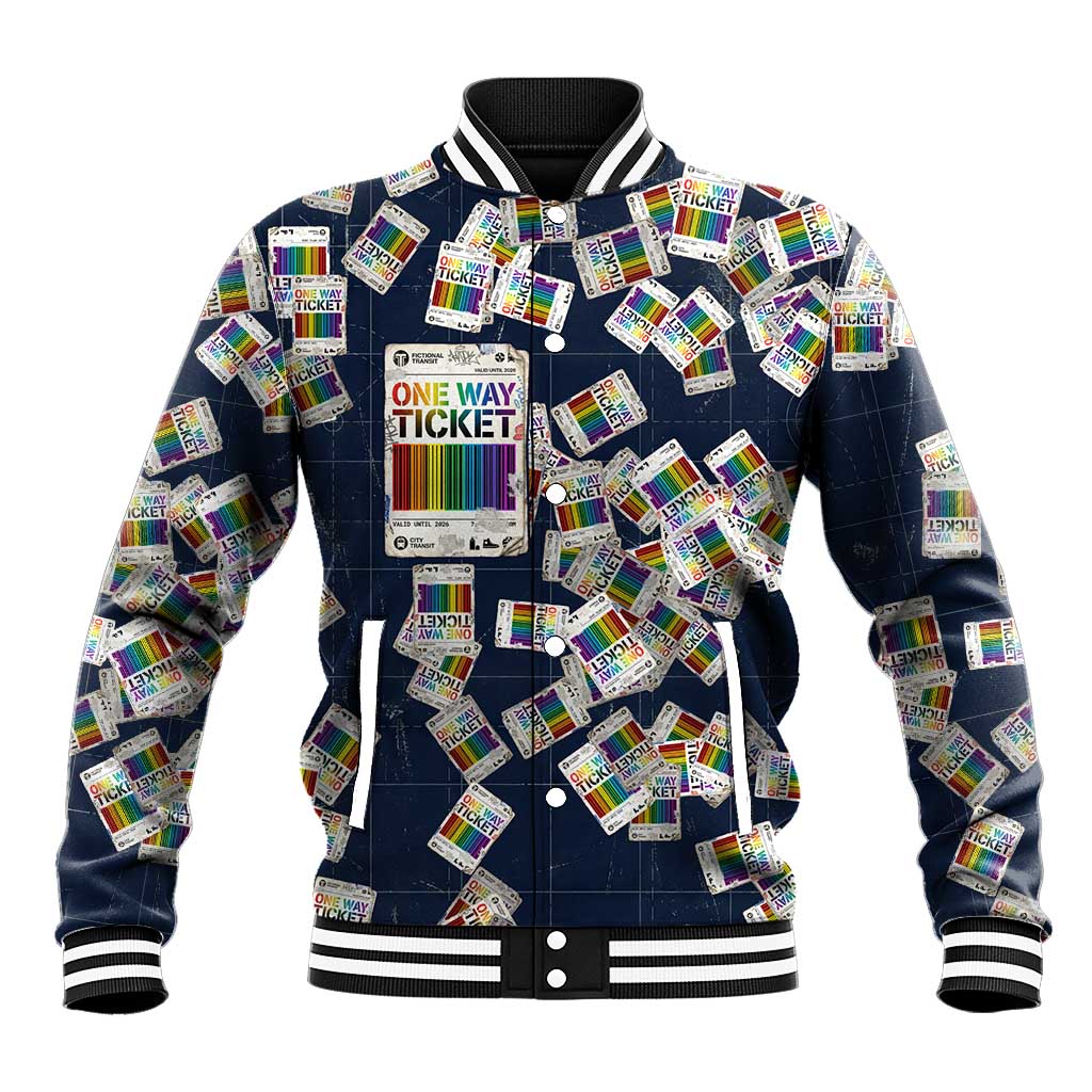 One Way Ticket Baseball Jacket Your Journey, Your Path, No Wrong Turns
