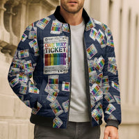 One Way Ticket Bomber Puffer Jacket Your Journey, Your Path, No Wrong Turns