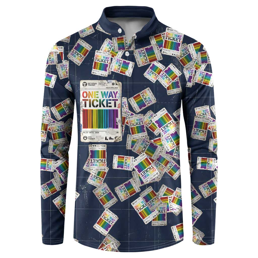 One Way Ticket Button Sweatshirt Your Journey, Your Path, No Wrong Turns