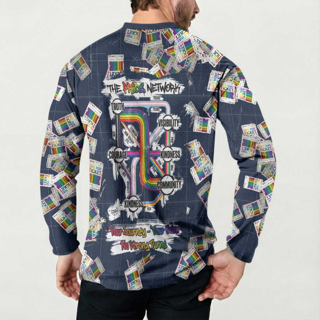 One Way Ticket Button Sweatshirt Your Journey, Your Path, No Wrong Turns