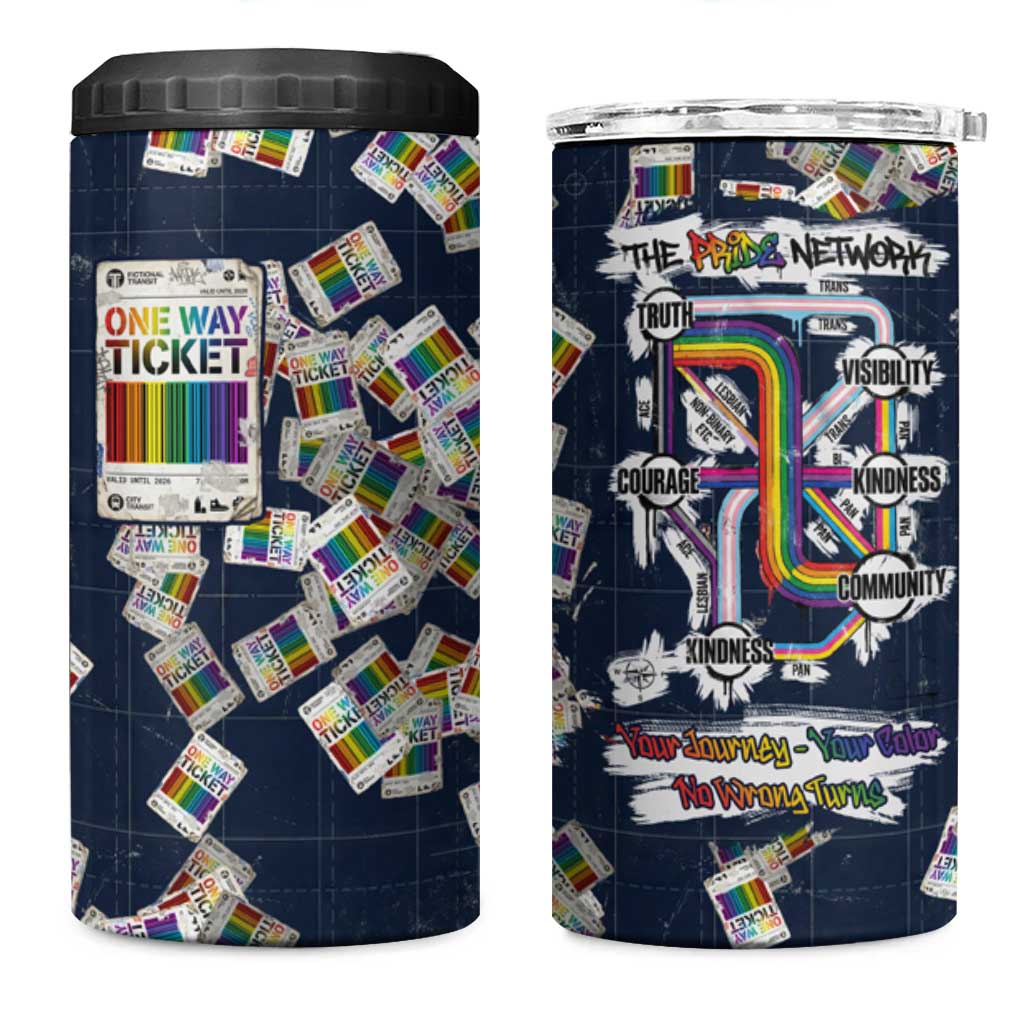 One Way Ticket 4 in 1 Can Cooler Tumbler Your Journey, Your Path, No Wrong Turns