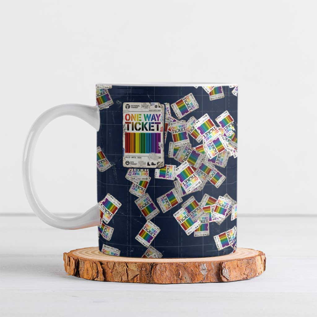 One Way Ticket Ceramic Mug Your Journey, Your Path, No Wrong Turns