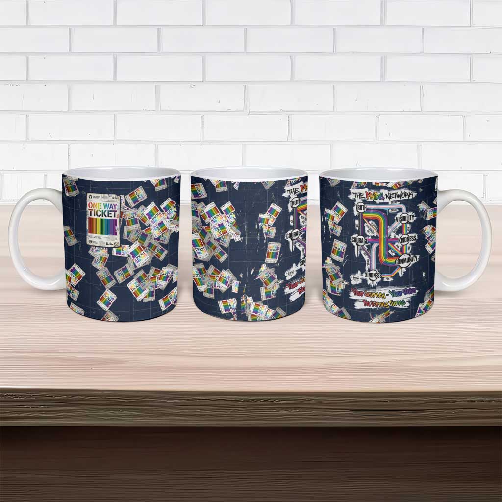 One Way Ticket Ceramic Mug Your Journey, Your Path, No Wrong Turns