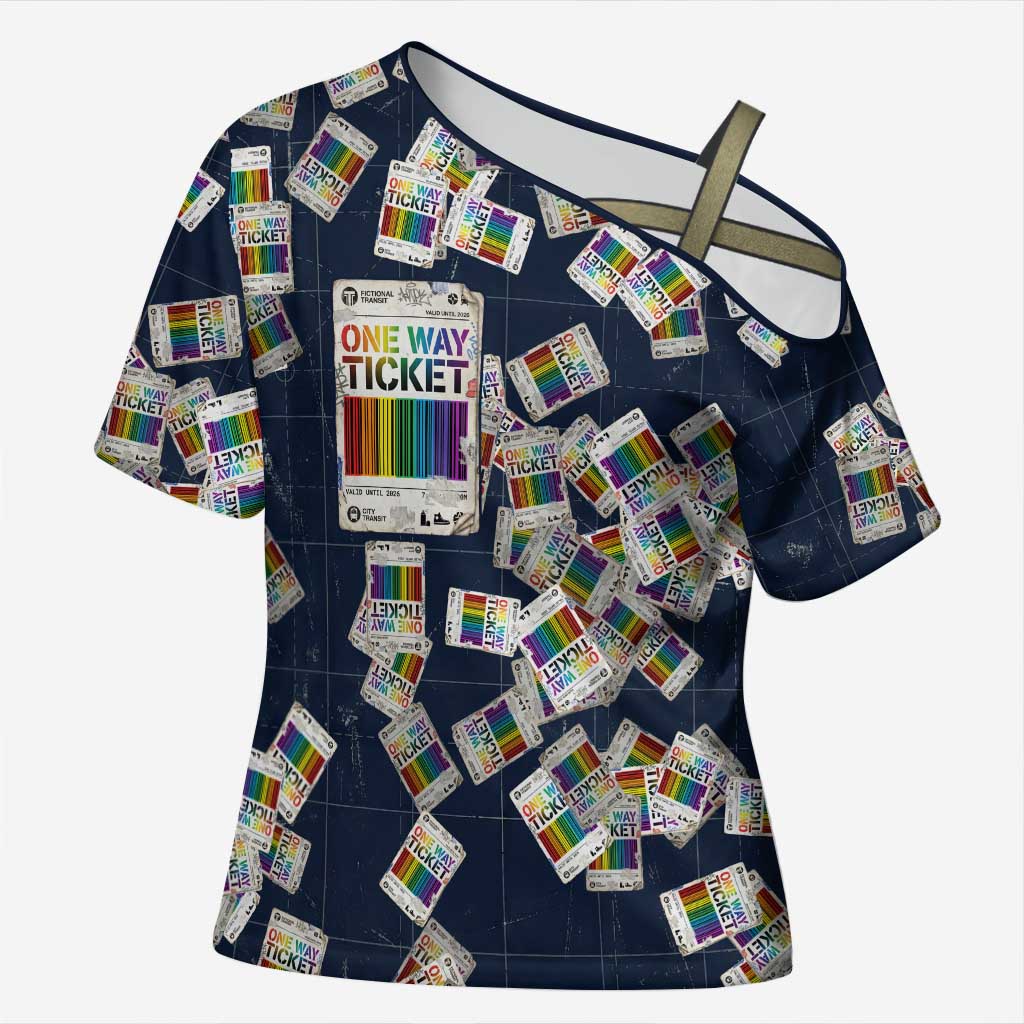 One Way Ticket Cross Shoulder Shirt Your Journey, Your Path, No Wrong Turns