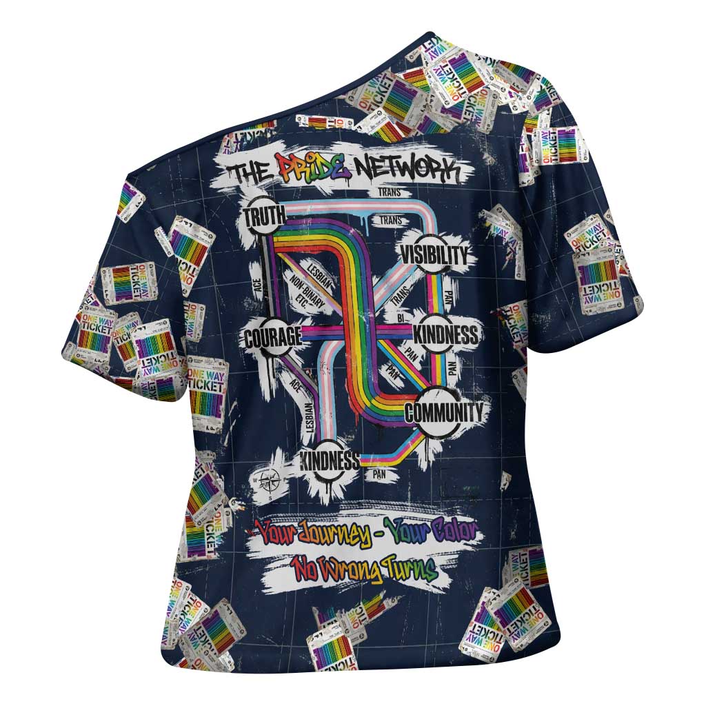 One Way Ticket Cross Shoulder Shirt Your Journey, Your Path, No Wrong Turns