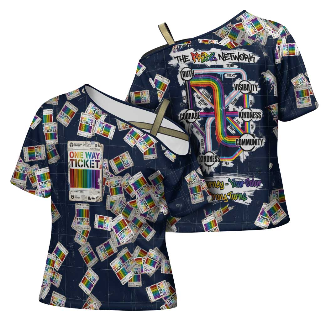 One Way Ticket Cross Shoulder Shirt Your Journey, Your Path, No Wrong Turns