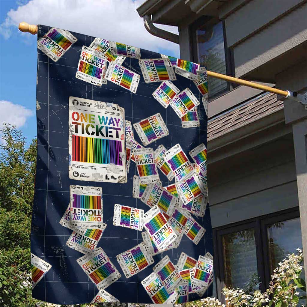 One Way Ticket Garden Flag Your Journey, Your Path, No Wrong Turns