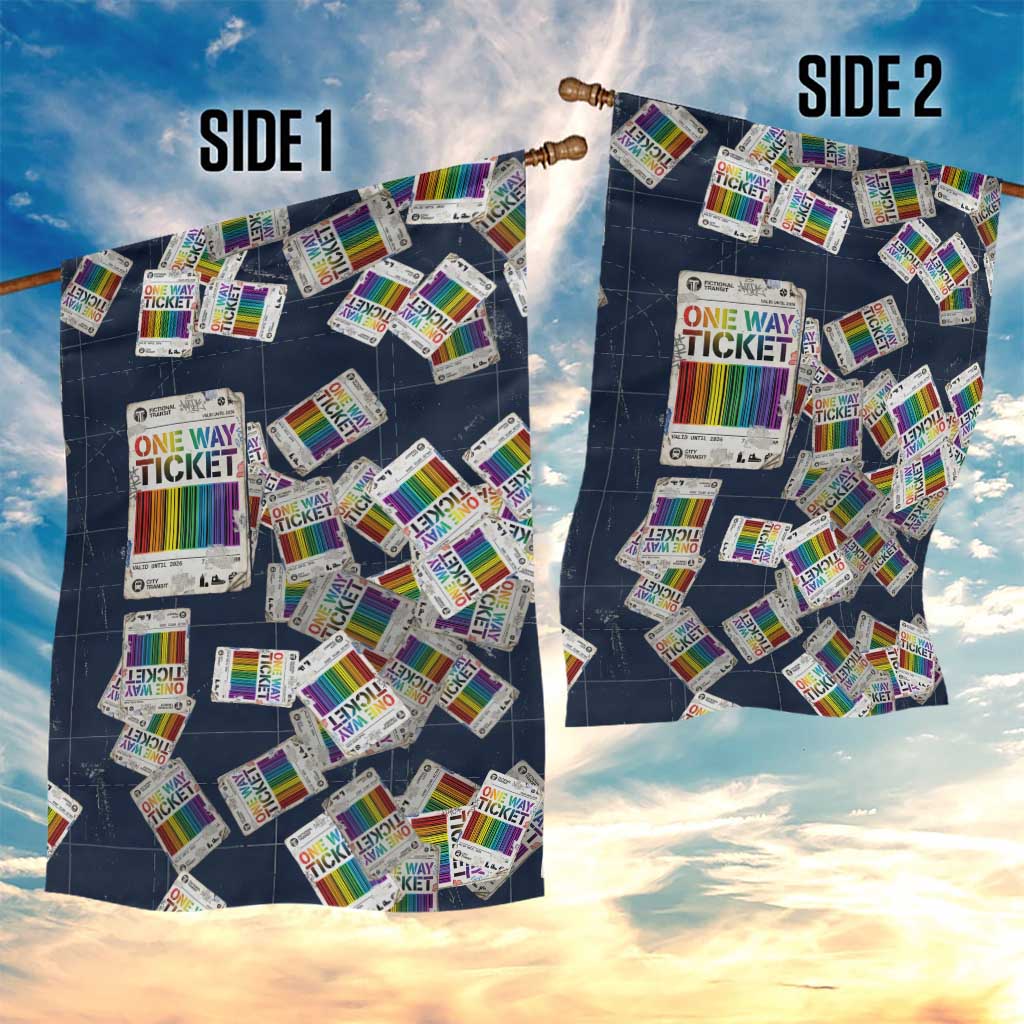 One Way Ticket Garden Flag Your Journey, Your Path, No Wrong Turns