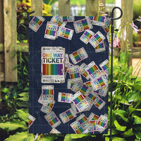 One Way Ticket Garden Flag Your Journey, Your Path, No Wrong Turns