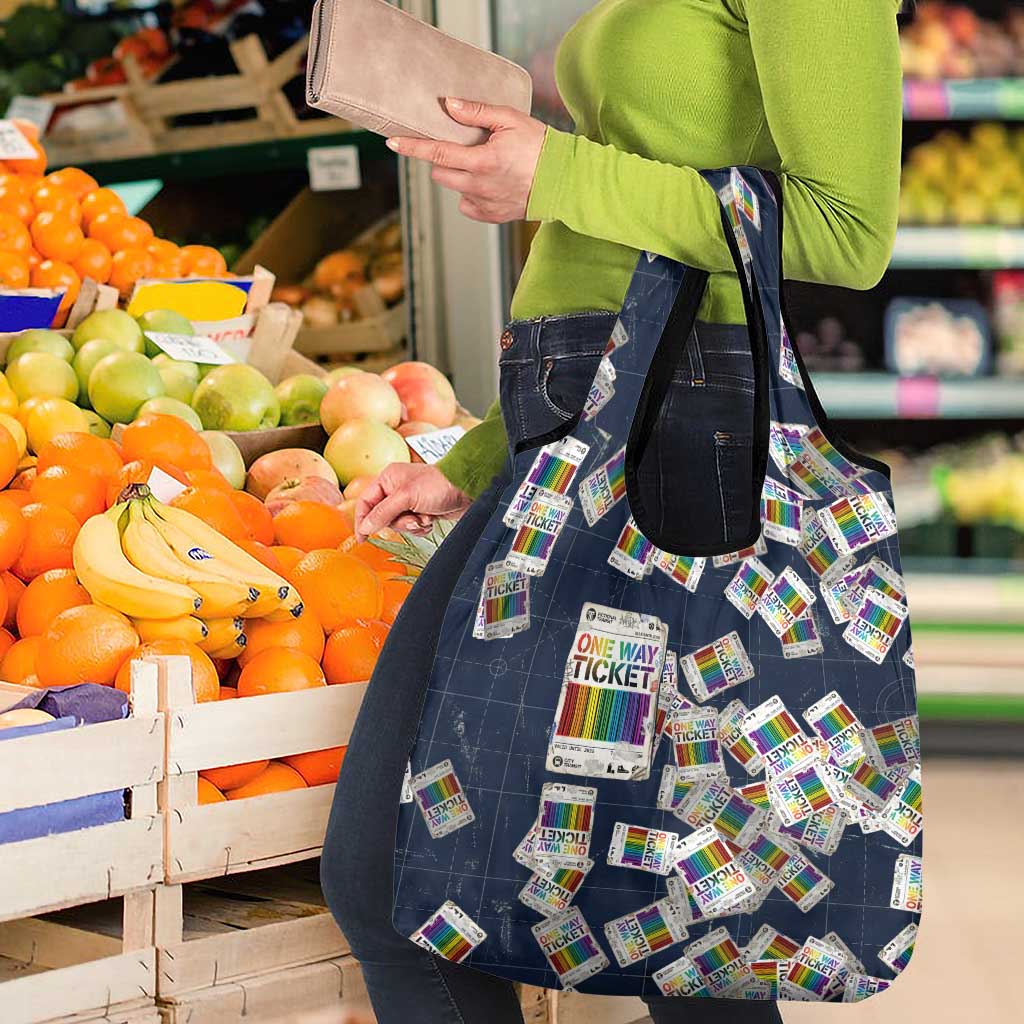 One Way Ticket Grocery Bag Your Journey, Your Path, No Wrong Turns