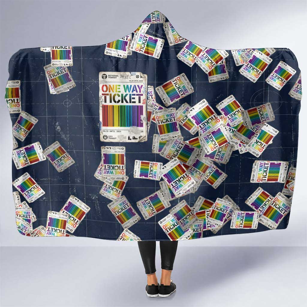 One Way Ticket Hooded Blanket Your Journey, Your Path, No Wrong Turns
