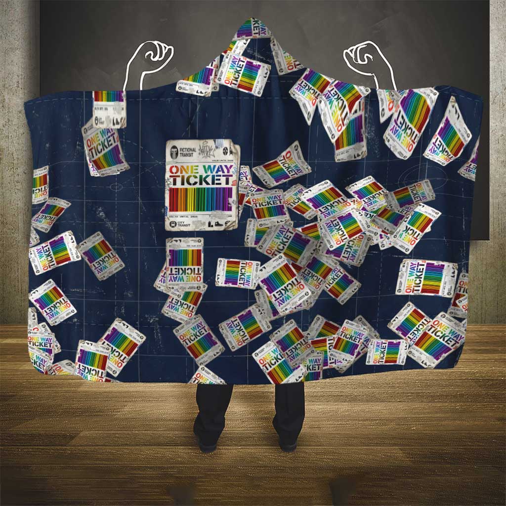 One Way Ticket Hooded Blanket Your Journey, Your Path, No Wrong Turns