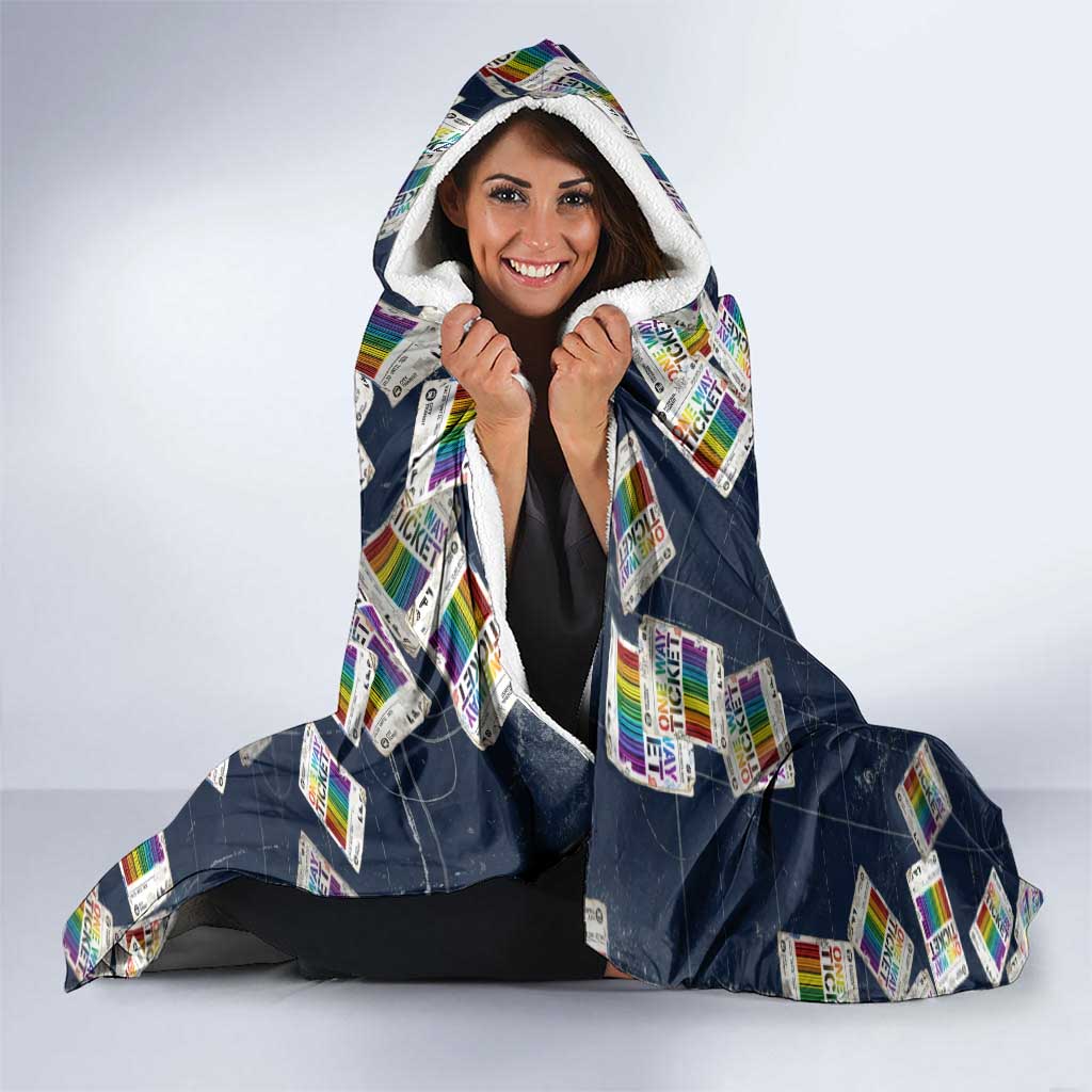 One Way Ticket Hooded Blanket Your Journey, Your Path, No Wrong Turns