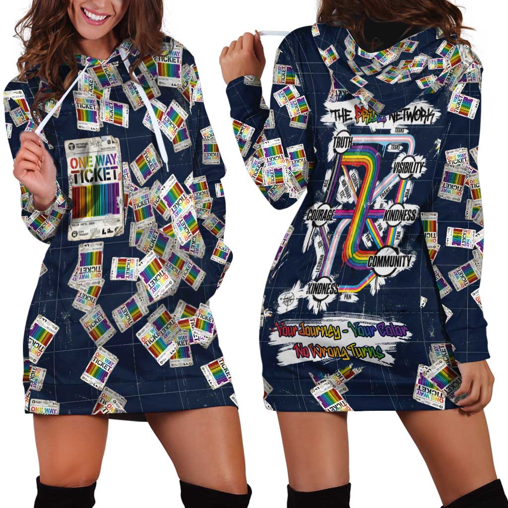 One Way Ticket Hoodie Dress Your Journey, Your Path, No Wrong Turns