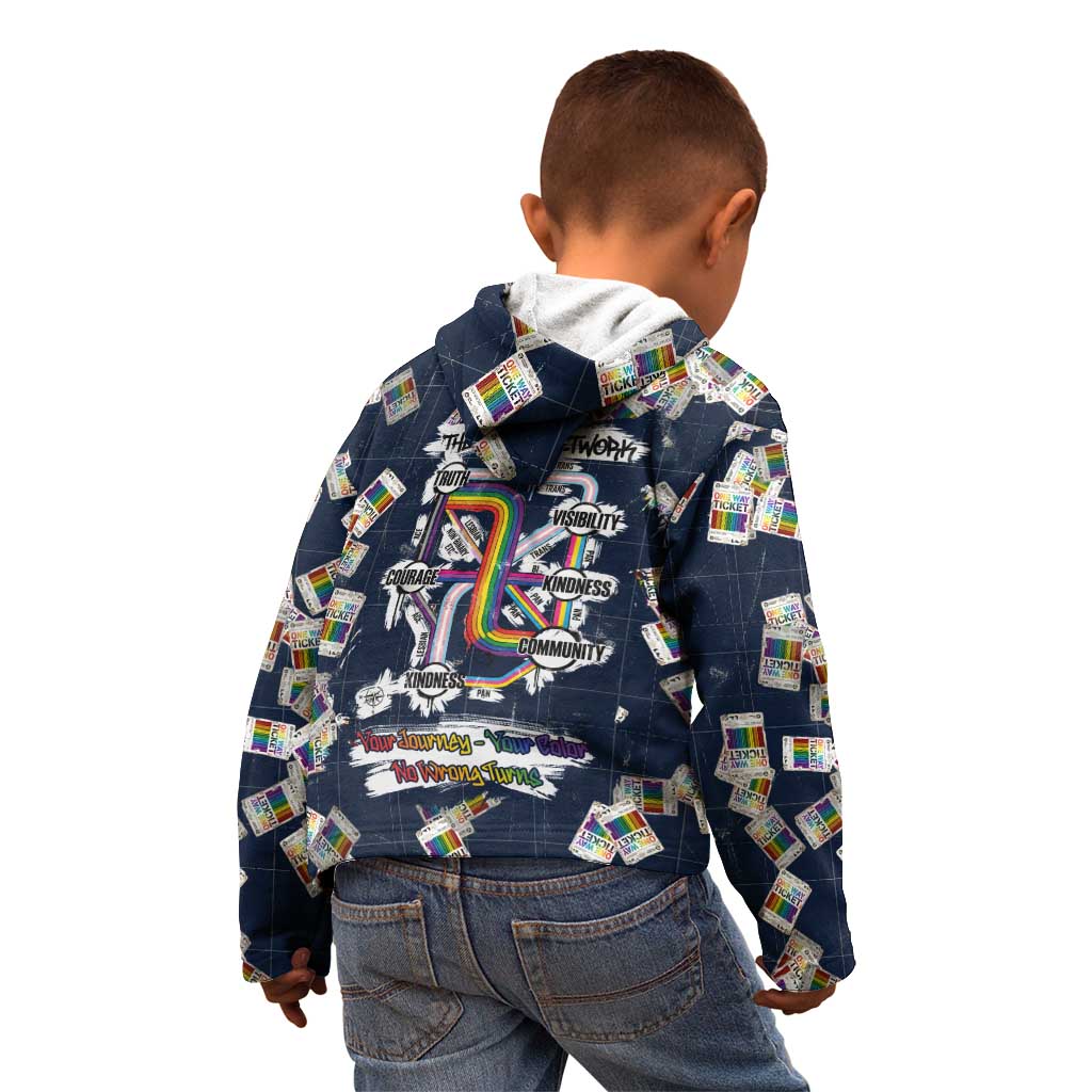 One Way Ticket Kid Hoodie Your Journey, Your Path, No Wrong Turns