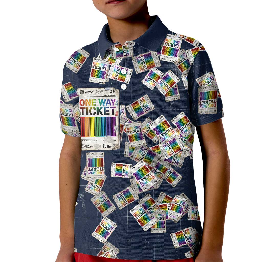 One Way Ticket Kid Polo Shirt Your Journey, Your Path, No Wrong Turns