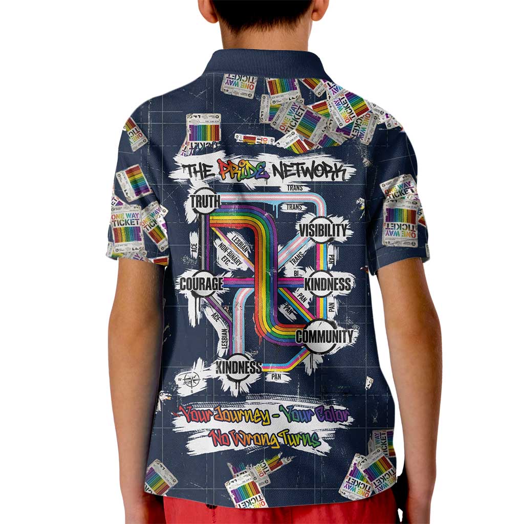 One Way Ticket Kid Polo Shirt Your Journey, Your Path, No Wrong Turns