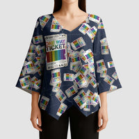 One Way Ticket Kimono Sleeve Blouse Your Journey, Your Path, No Wrong Turns