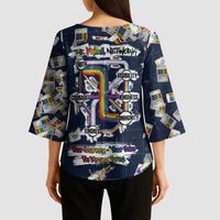 One Way Ticket Kimono Sleeve Blouse Your Journey, Your Path, No Wrong Turns