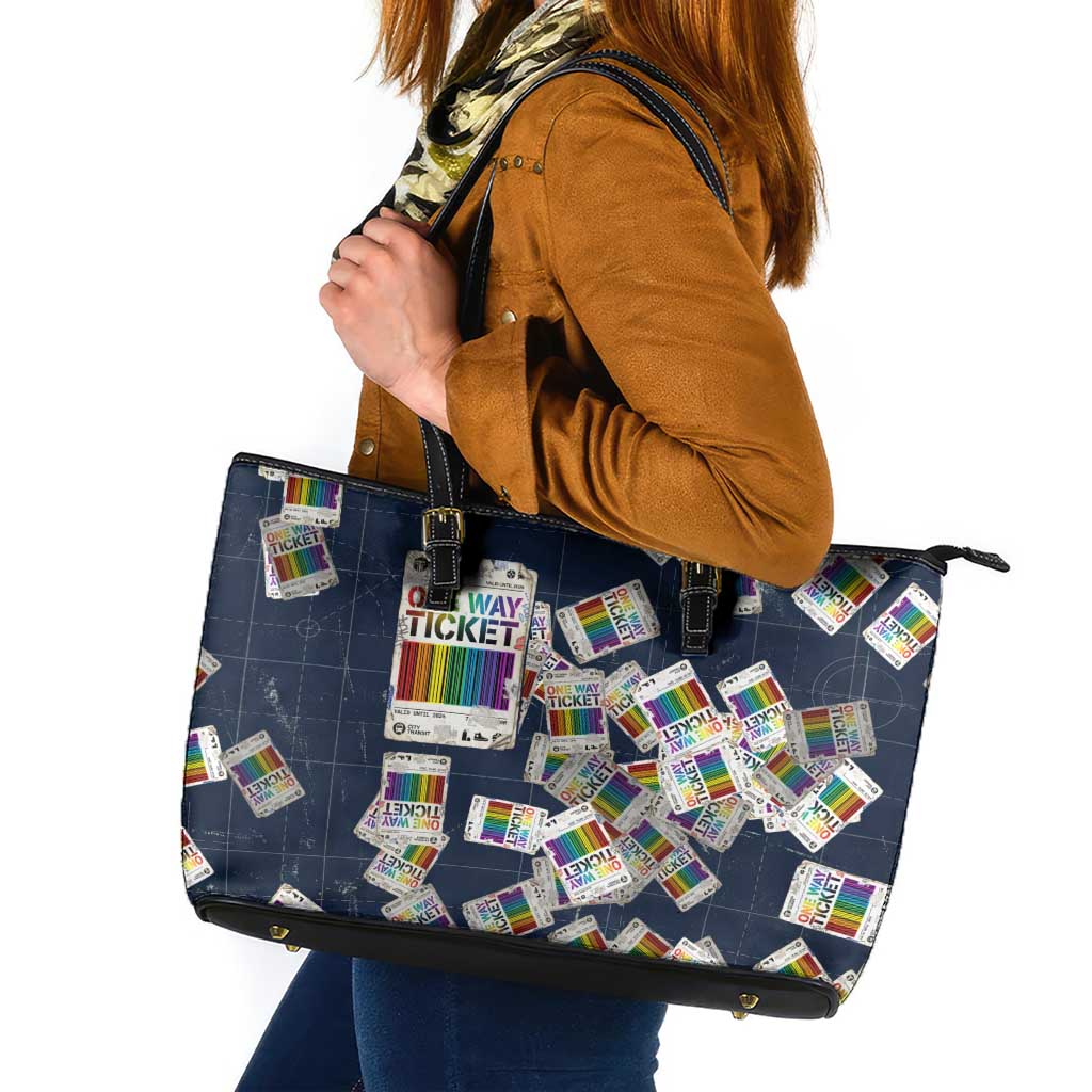 One Way Ticket Leather Tote Bag Your Journey, Your Path, No Wrong Turns