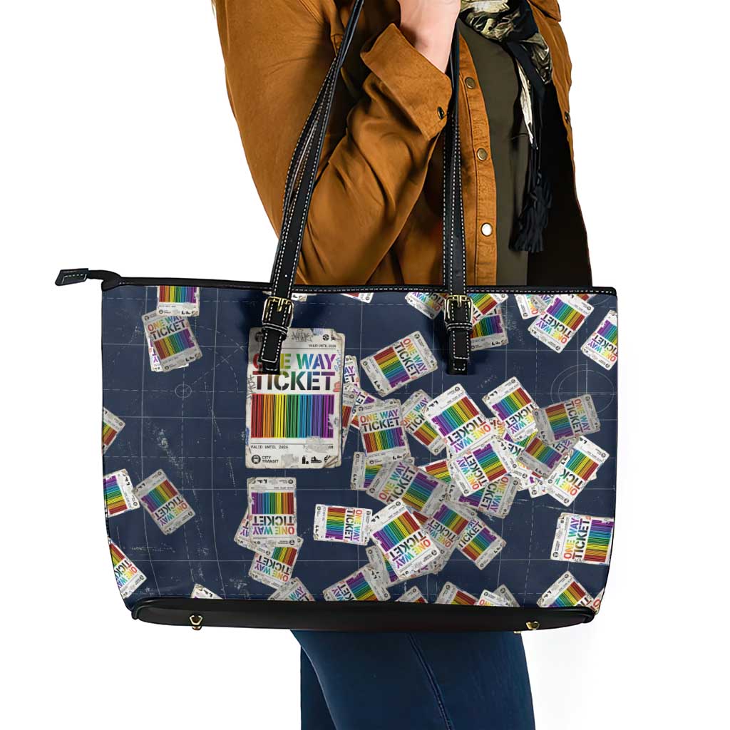 One Way Ticket Leather Tote Bag Your Journey, Your Path, No Wrong Turns