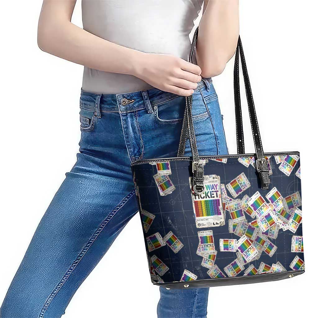 One Way Ticket Leather Tote Bag Your Journey, Your Path, No Wrong Turns