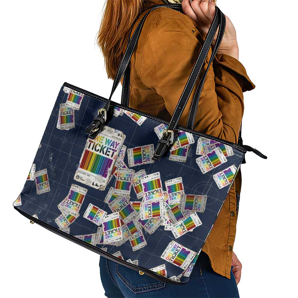 One Way Ticket Leather Tote Bag Your Journey, Your Path, No Wrong Turns