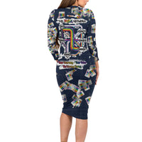 One Way Ticket Long Sleeve Bodycon Dress Your Journey, Your Path, No Wrong Turns