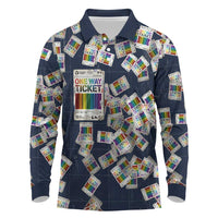 One Way Ticket Long Sleeve Polo Shirt Your Journey, Your Path, No Wrong Turns