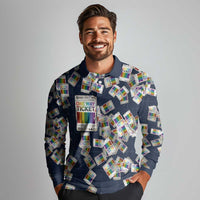 One Way Ticket Long Sleeve Polo Shirt Your Journey, Your Path, No Wrong Turns