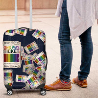 One Way Ticket Luggage Cover Your Journey, Your Path, No Wrong Turns
