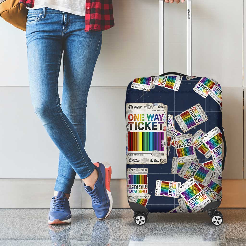 One Way Ticket Luggage Cover Your Journey, Your Path, No Wrong Turns