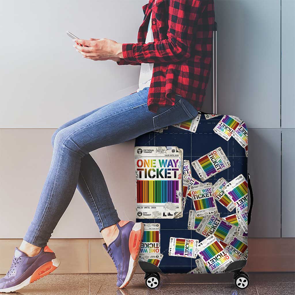One Way Ticket Luggage Cover Your Journey, Your Path, No Wrong Turns