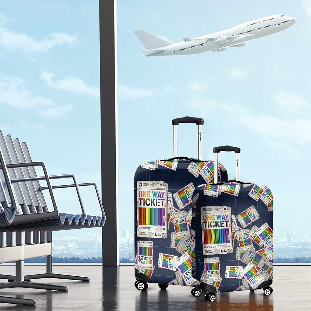 One Way Ticket Luggage Cover Your Journey, Your Path, No Wrong Turns