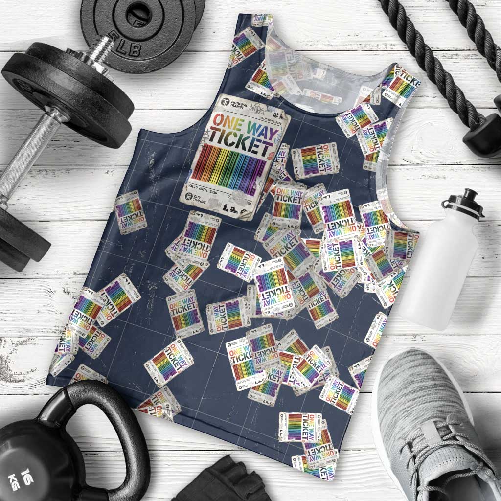 One Way Ticket Men Tank Top Your Journey, Your Path, No Wrong Turns