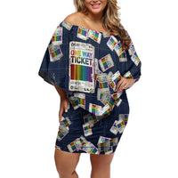One Way Ticket Off Shoulder Short Dress Your Journey, Your Path, No Wrong Turns