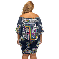 One Way Ticket Off Shoulder Short Dress Your Journey, Your Path, No Wrong Turns