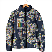 One Way Ticket Padded Jacket Your Journey, Your Path, No Wrong Turns