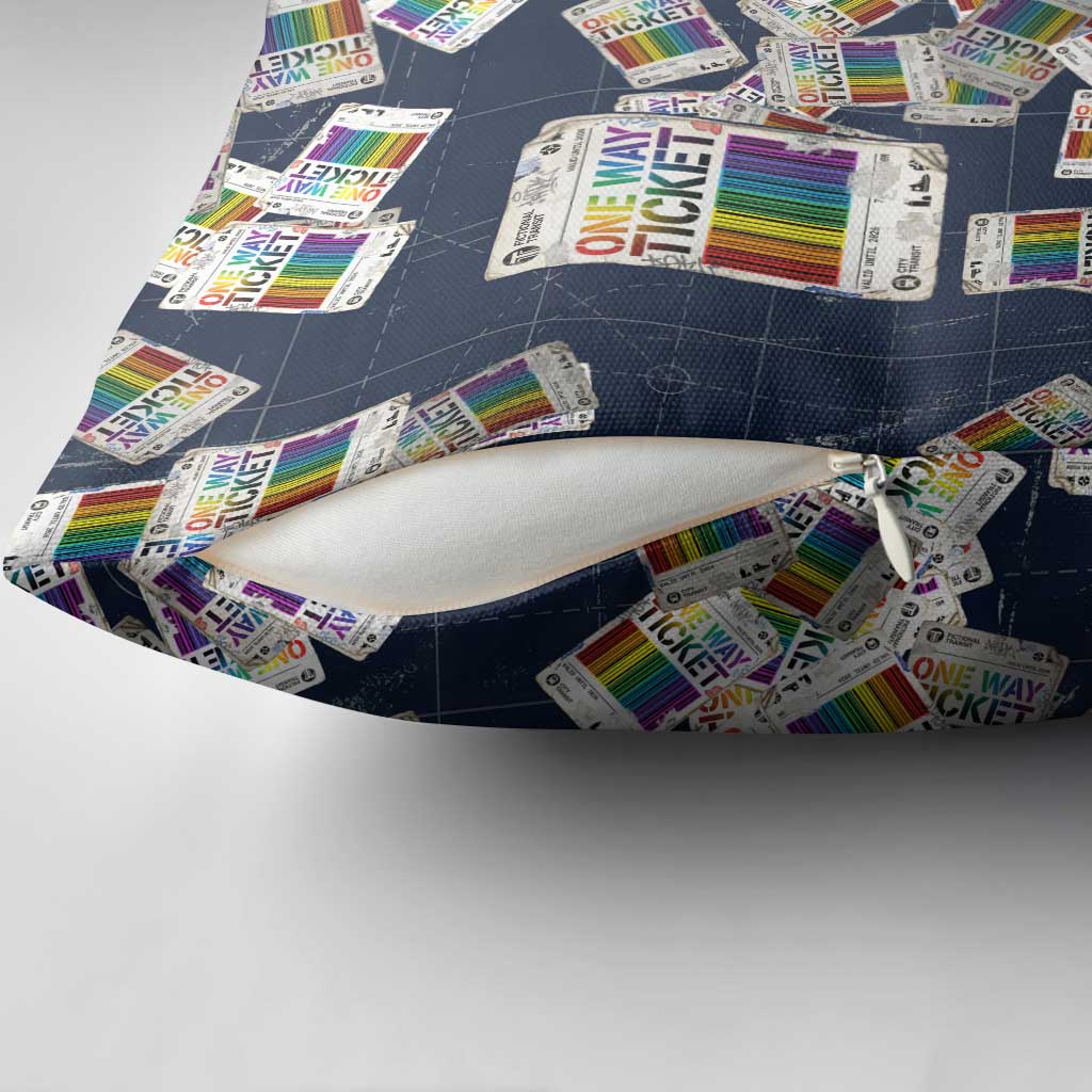 One Way Ticket Pillow Cover Your Journey, Your Path, No Wrong Turns
