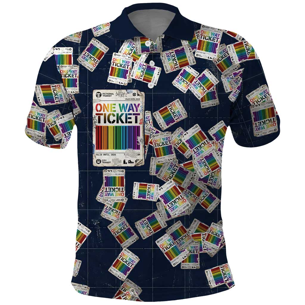 One Way Ticket Polo Shirt Your Journey, Your Path, No Wrong Turns