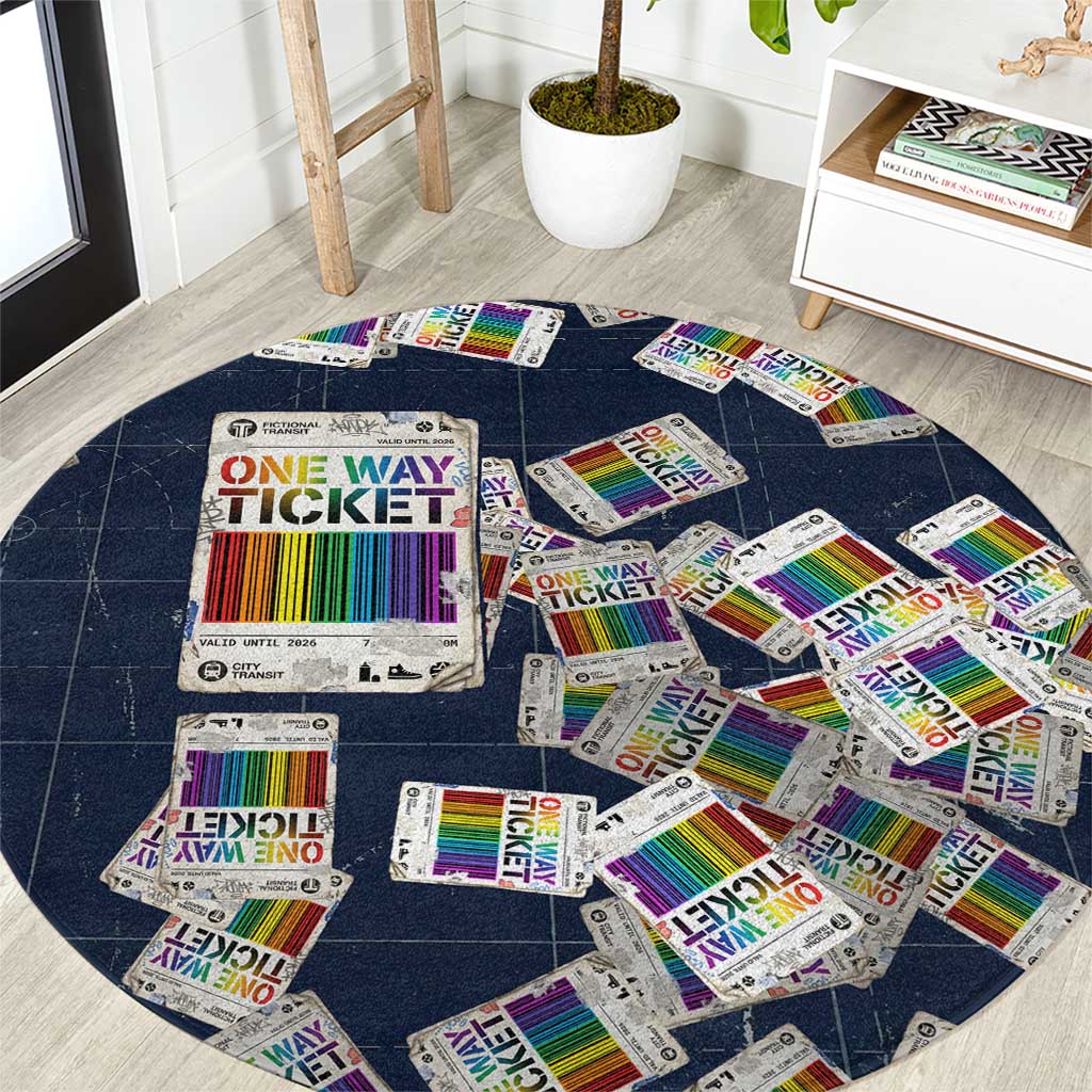 One Way Ticket Round Carpet Your Journey, Your Path, No Wrong Turns