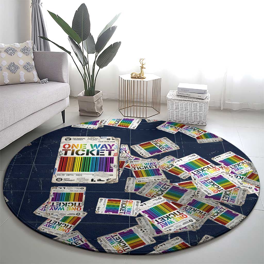 One Way Ticket Round Carpet Your Journey, Your Path, No Wrong Turns