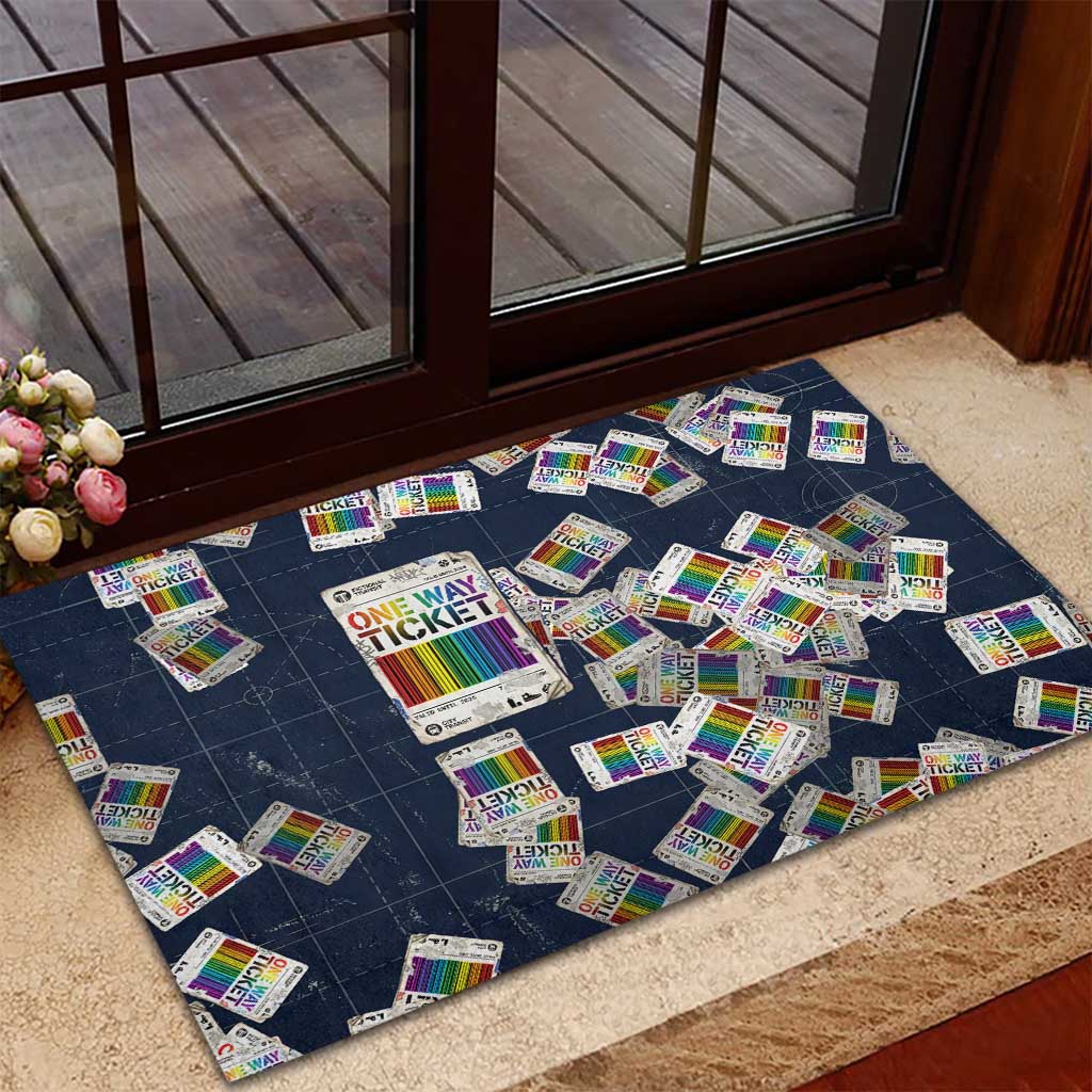 One Way Ticket Rubber Doormat Your Journey, Your Path, No Wrong Turns