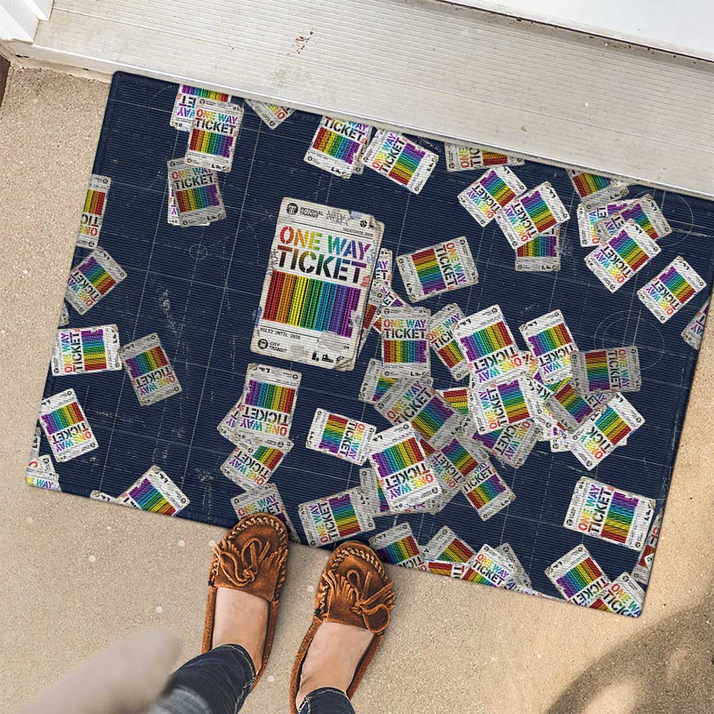 One Way Ticket Rubber Doormat Your Journey, Your Path, No Wrong Turns
