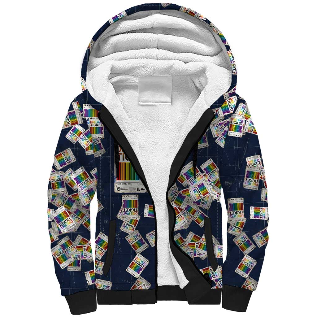 One Way Ticket Sherpa Hoodie Your Journey, Your Path, No Wrong Turns
