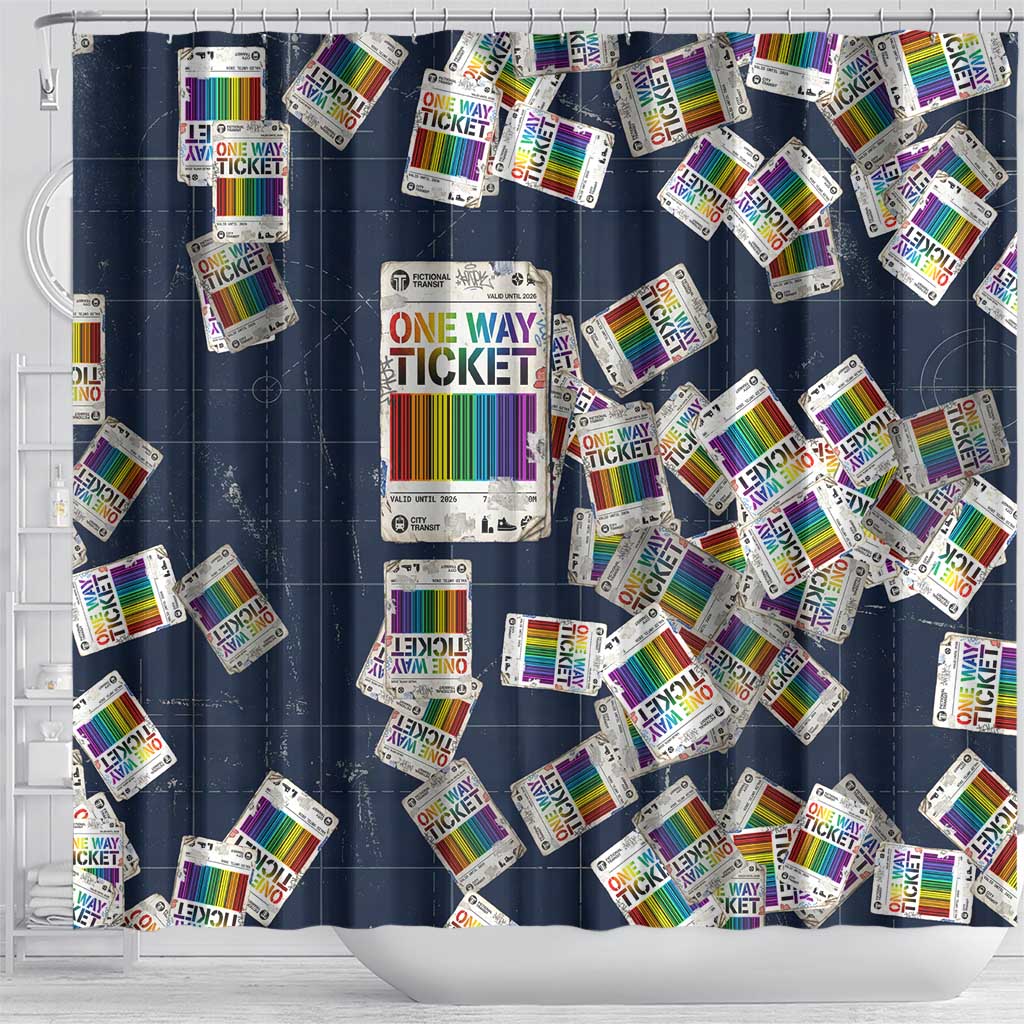 One Way Ticket Shower Curtain Your Journey, Your Path, No Wrong Turns
