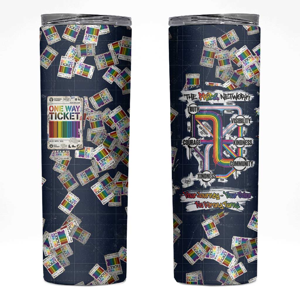 One Way Ticket Skinny Tumbler Your Journey, Your Path, No Wrong Turns