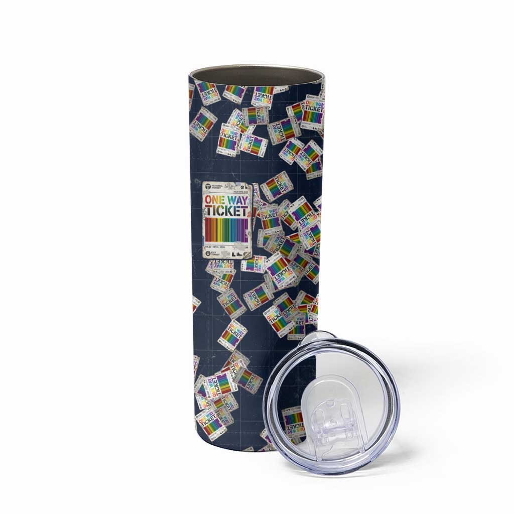 One Way Ticket Skinny Tumbler Your Journey, Your Path, No Wrong Turns