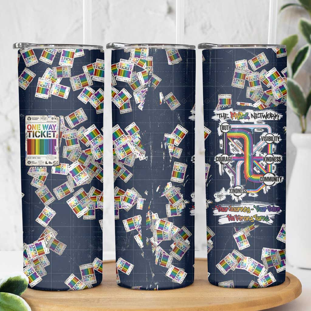 One Way Ticket Skinny Tumbler Your Journey, Your Path, No Wrong Turns