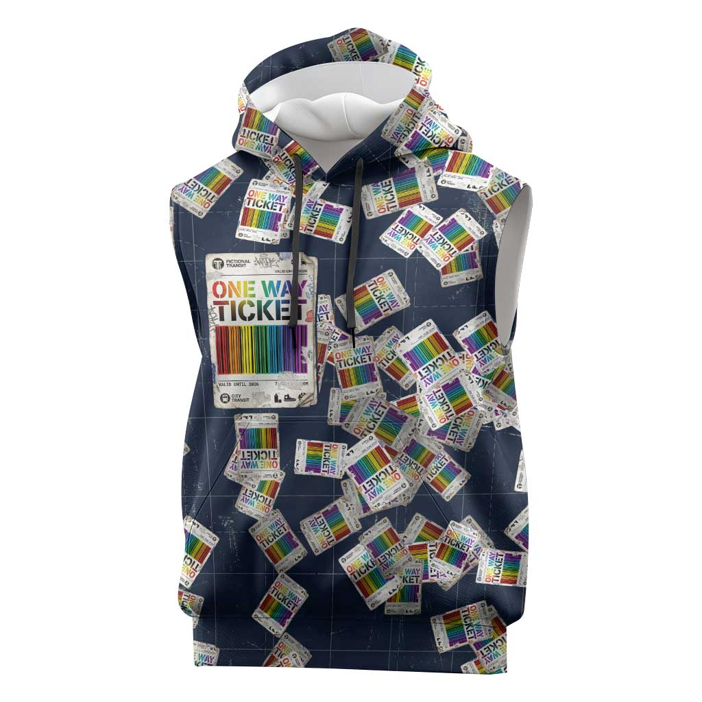 One Way Ticket Sleeveless Hoodie Your Journey, Your Path, No Wrong Turns